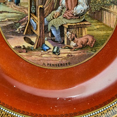 Lot 141 - Five English Transfer Decorated Porcelain Cabinet Plates