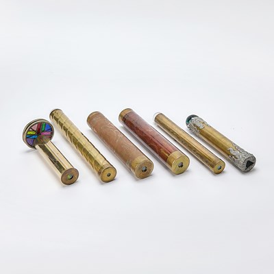 Lot 214 - Six Continental Brass Kaleidoscopes