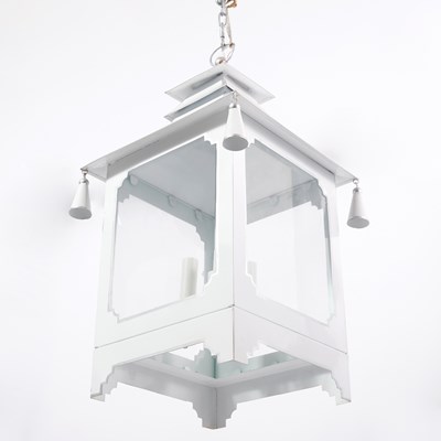 Lot 304 - White Painted Metal Pagoda Form Lantern