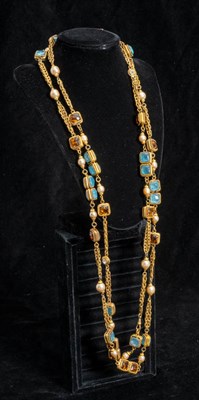 Lot 259 - Chanel Gilt Metal, Faux Pearl, Glass Bead Necklace