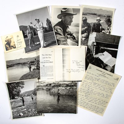 Lot 98 - The famed Sun Valley sporting guide recalls fresh water fishing with Hemingway