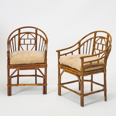 Lot 187 - Set of Eight Chinese Style Rattan Armchairs
