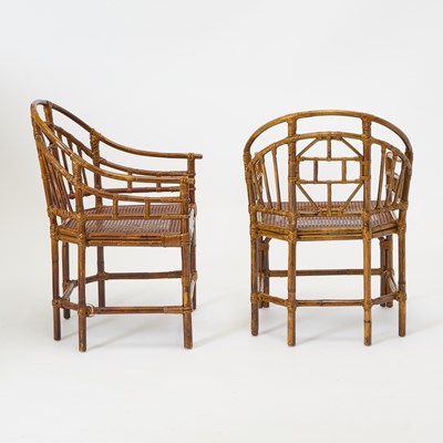 Lot 187 - Set of Eight Chinese Style Rattan Armchairs