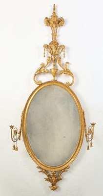Lot 459 - Pair of George III Giltwood Oval Girandoles
