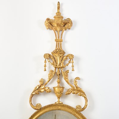 Lot 459 - Pair of George III Giltwood Oval Girandoles