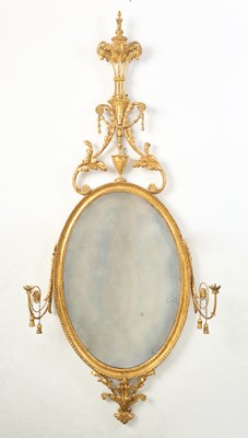 Lot 459 - Pair of George III Giltwood Oval Girandoles