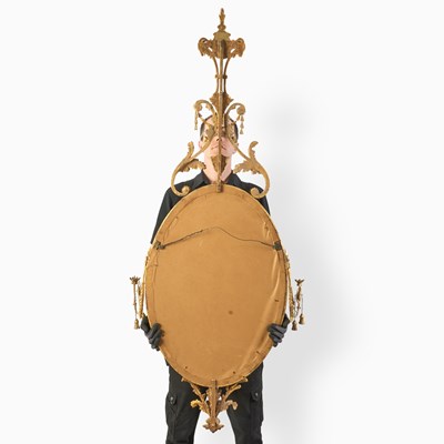 Lot 459 - Pair of George III Giltwood Oval Girandoles