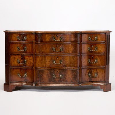 Lot 451 - George III Double Serpentine Mahogany Chest of Drawers