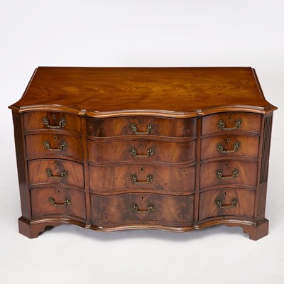 Lot 451 - George III Double Serpentine Mahogany Chest of Drawers
