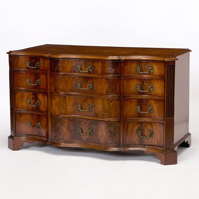 Lot 451 - George III Double Serpentine Mahogany Chest of Drawers