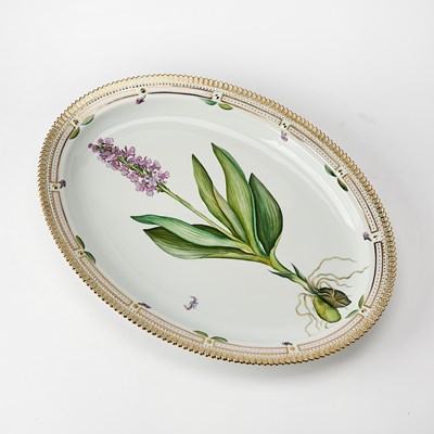 Lot 112 - Large Royal Copenhagen Porcelain 'Flora Danica' Pattern Oval Serving Platter