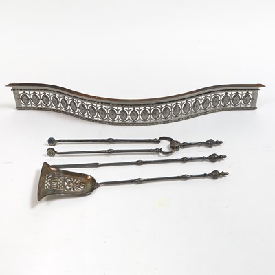 Lot 145 - Group of Silver-Tone Fireplace Equipment
