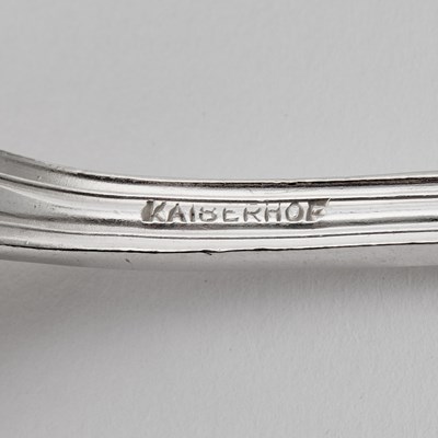 Lot 156 - American Assembled Silver Plated “Antique Egyptian/Scarab” Pattern Flatware Service