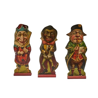 Lot 195 - A rare set of Punch and Judy ten-pins made by McLoughlin Brothers