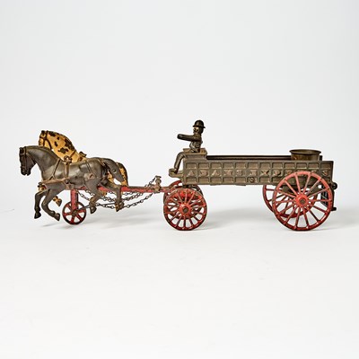 Lot 1219 - Ives Painted Cast Iron Horse-drawn “ADAMS EXPRESS” Wagon Toy