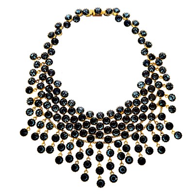 Lot 1231 - Rodrigo Otazu Gilt-Metal and Blue Stone Fringe Necklace