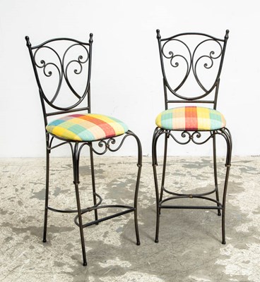 Lot 275 - Pair of Painted Metal Stools