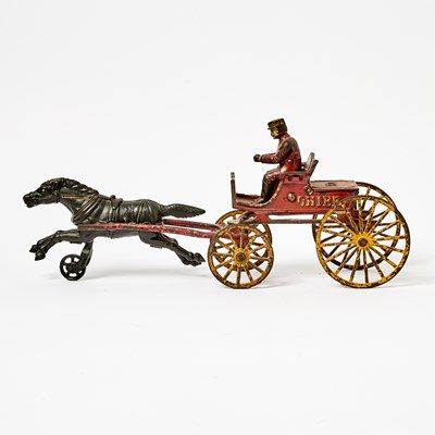 Lot 1215 - Painted Cast Iron Horse-drawn “CHIEF” Wagon Toy