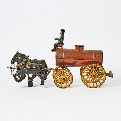 Lot 1213 - Painted Cast Iron Water Sprinkler Wagon Toy