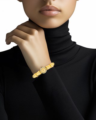 Lot 95 - Gold, Platinum and Diamond Wristwatch