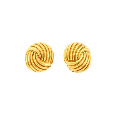 Lot 1062 - Pair of Gold Earclips