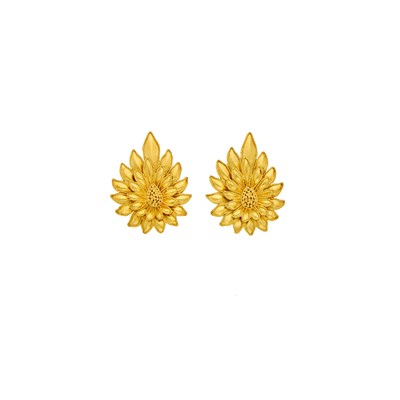 Lot 1084 - Pair of Gold Earclips