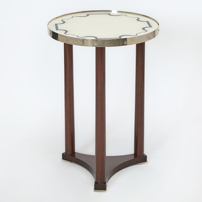 Lot 212 - Roman Thomas Walnut Round Side Table with an Eglomisé Top