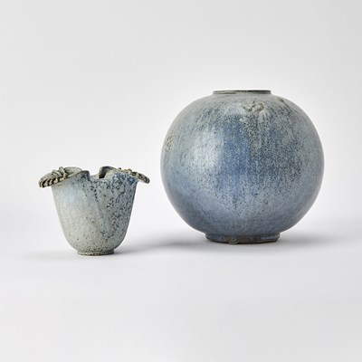 Lot 208 - Two Arne Bang Blue-Gray Glazed Stoneware Vases