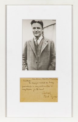 Lot 89 - F. Scott Fitzgerald pens a note from the Riviera while writing The Great Gatsby