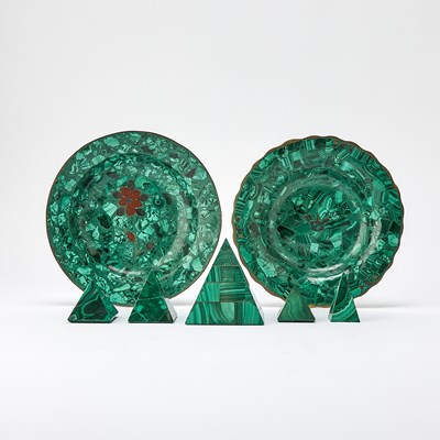Lot 222 - Group of Malachite Table Articles