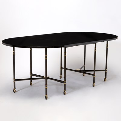Lot 247 - Maison Jansen Black Lacquered "Royale" Folding Dining Table