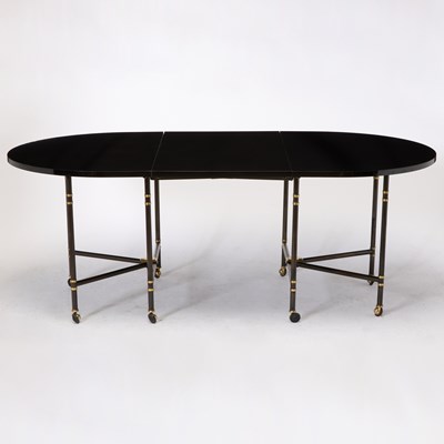 Lot Maison Jansen Black Lacquered "Royale" Folding Dining Table