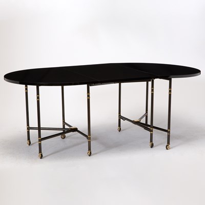 Lot 247 - Maison Jansen Black Lacquered "Royale" Folding Dining Table