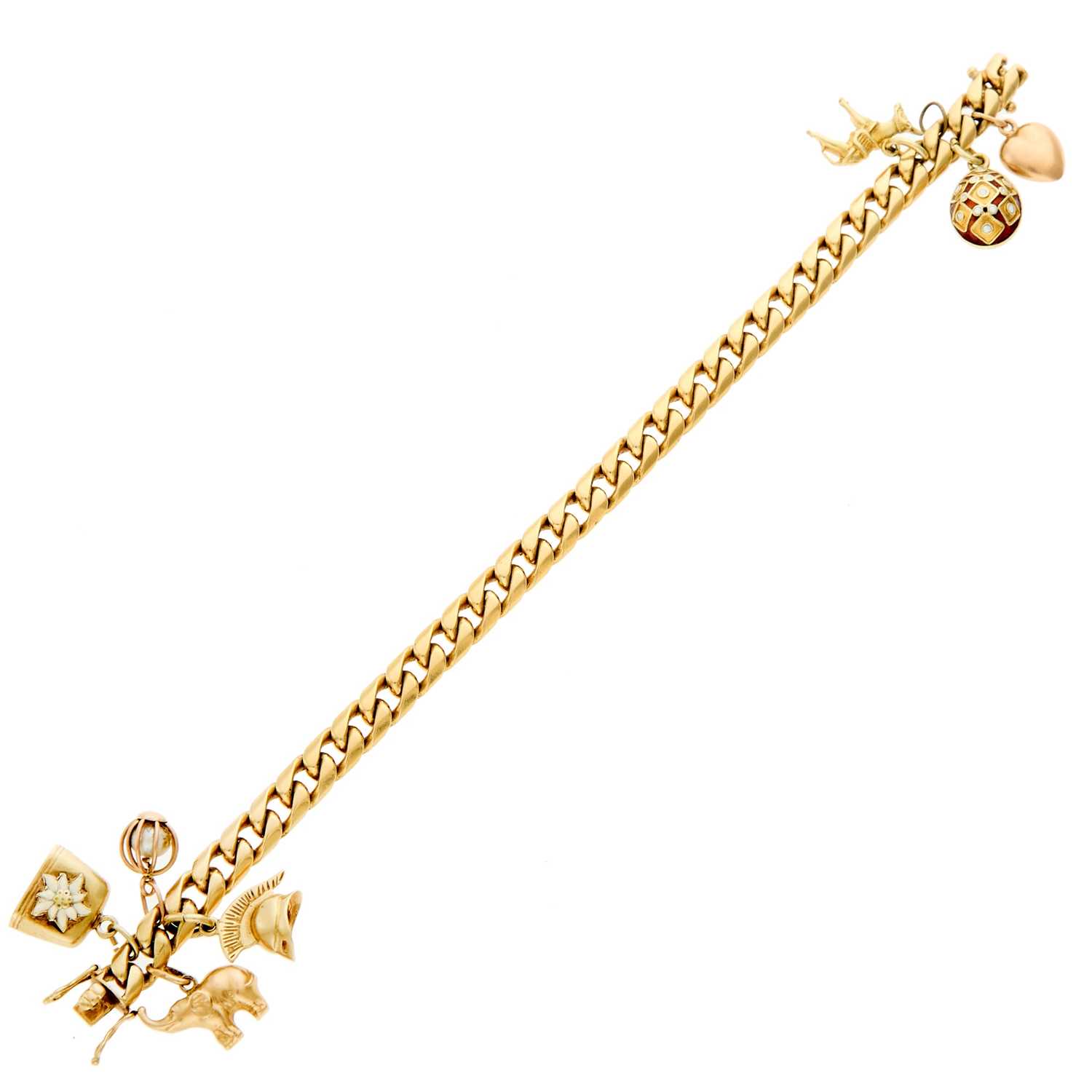 Lot 1007 - Gold Charm Bracelet