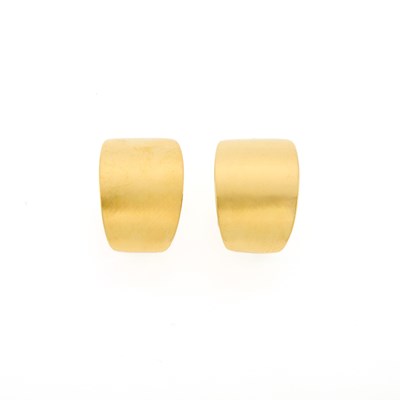 Lot 1183 - Pair of Gold Half-Hoop Earclips