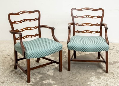 Lot 325 - Pair of George III Ladder Back Armchairs