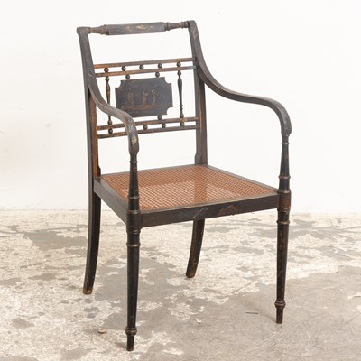 Lot 334 - Regency Style Chinoiserie Painted Armchair