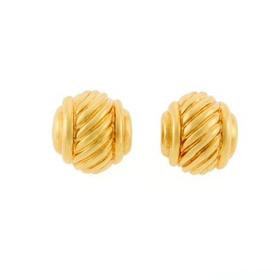 Lot 1081 - Pair of Gold Earrings