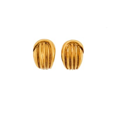 Lot 1176 - Pair of Gold Earrings