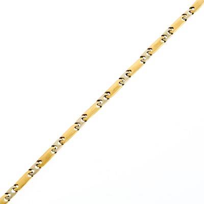 Lot 1152 - Two-Color Gold Link Bracelet