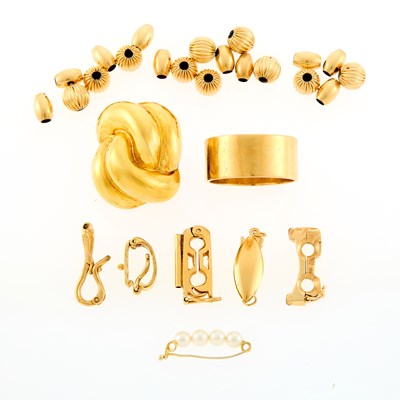 Lot 1242 - Group of Gold and Cultured Pearl Fragments