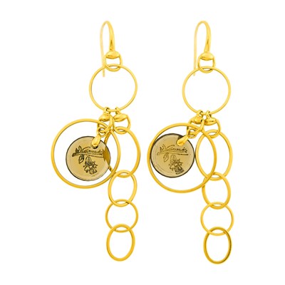 Lot 111 - Gucci Pair of Gold and Smoky Quartz Pendant-Earrings