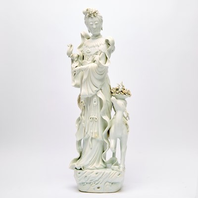 Lot 599 - A Large Chinese Dehua Porcelain Figure of Magu