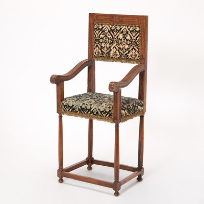 Lot 330 - Henri II Covered Oak Armchair