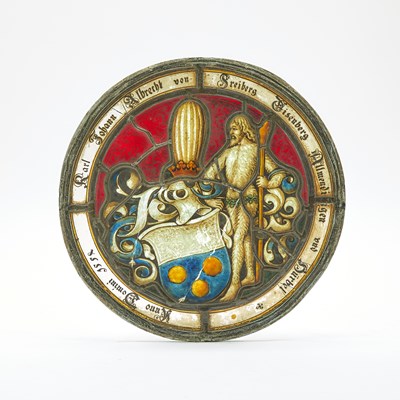 Lot 227 - German Stained and Painted Glass Armorial Roundel