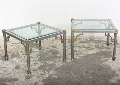 Lot 24 - Pair of Chrome and Brass Mid Century End Tables