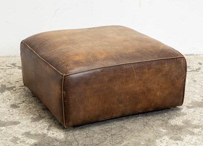 Lot 362 - Brown Leather Ottoman