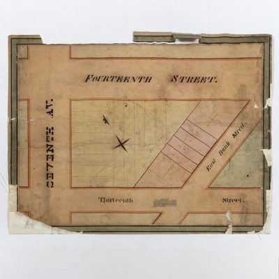 Lot 238 - Survey map of Greenwich Village block