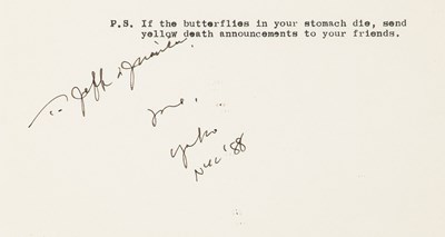 Lot 16 - Yoko Ono signed poem and artwork/paperwork