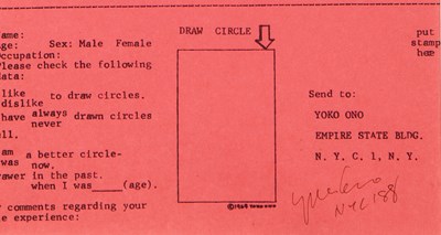 Lot 16 - Yoko Ono signed poem and artwork/paperwork